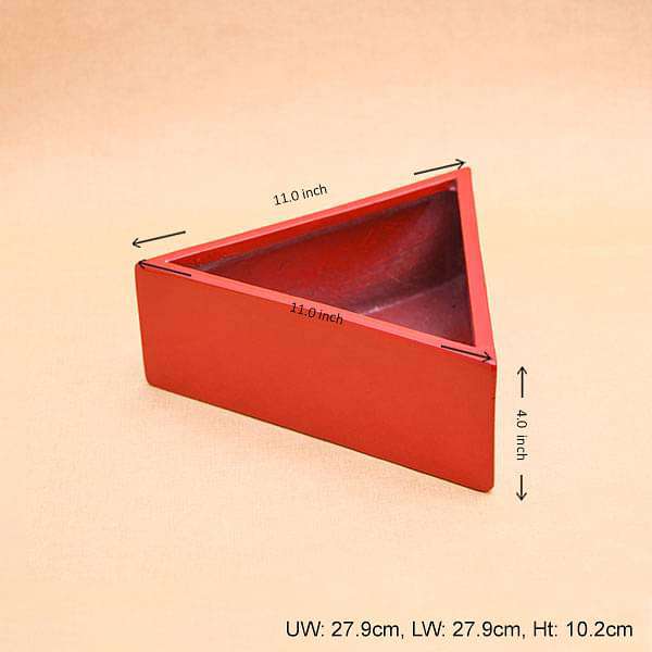 11 inch (28 cm) Triangle Fiberglass Planter (Red)