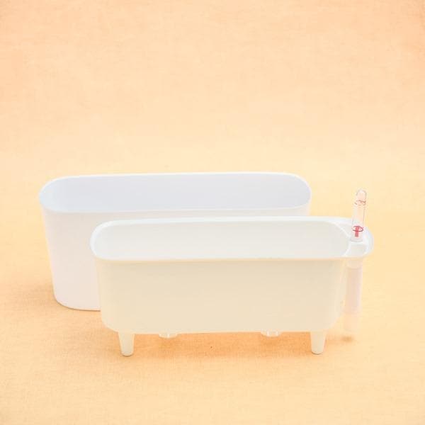 12 inch (30 cm) Self Watering Rectangle Plastic Planter (White)