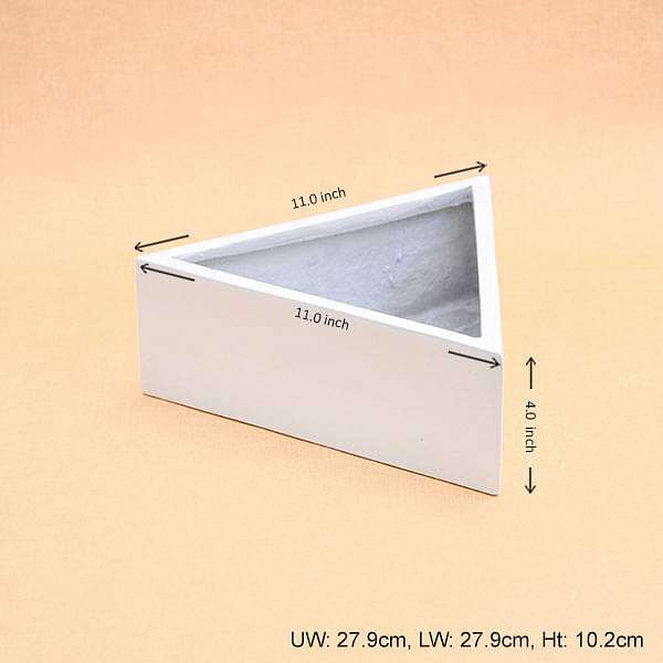 11 inch (28 cm) Triangle Fiberglass Planter (White)