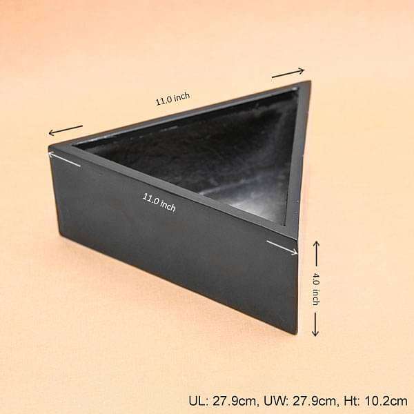 11 inch (28 cm) Triangle Fiberglass Planter (Black)