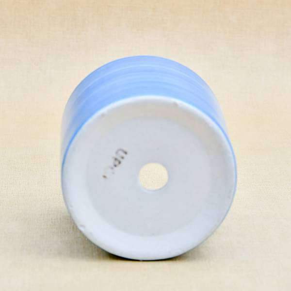 4.1 inch (10 cm) Ring Design Cylindrical Ceramic Pot (Blue)